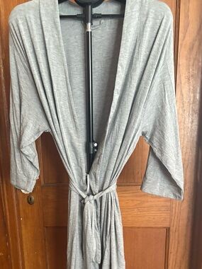 Cozy Earth Bamboo Stretch-Knit Kimono Robe — Grey — Size XL — NWT